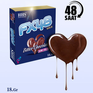 HHS FX48 Gold Bitter Heart-Shaped Unisex Chocolate 18g – Premium heart-shaped chocolate for men and women, gift box