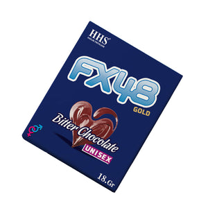 HHS FX48 Gold Bitter Heart-Shaped Unisex Chocolate 18g – Premium heart-shaped chocolate for men and women, gift box