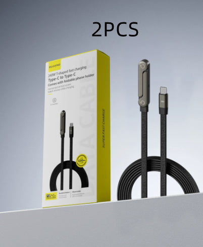 كابل شحن سريع مع حامل جوال قابل للطي Type‑C حتى 240W - صورة 18