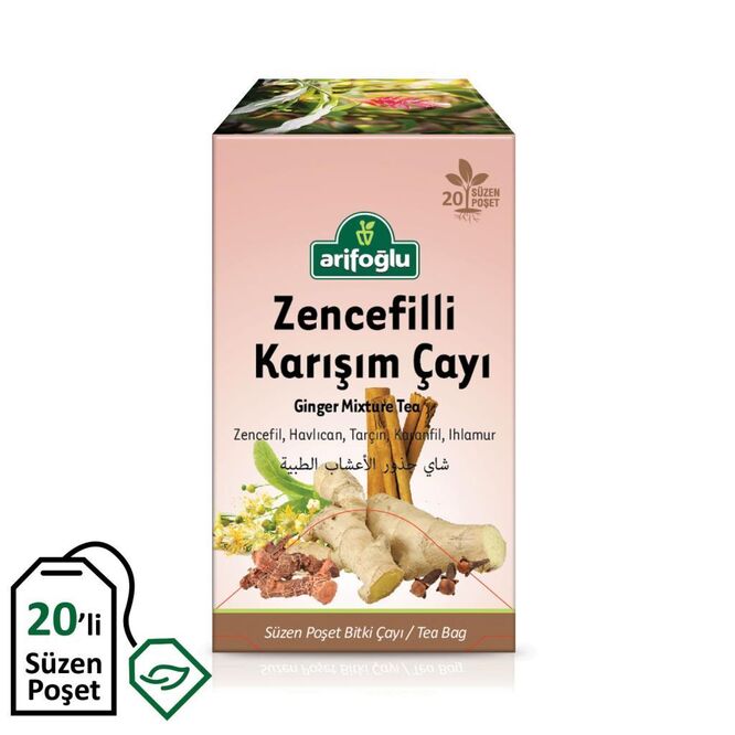 زنجبيل خلطة أعشاب شاي - 20 أكياس فلتر | عارف أوغلو Arifoğlu
