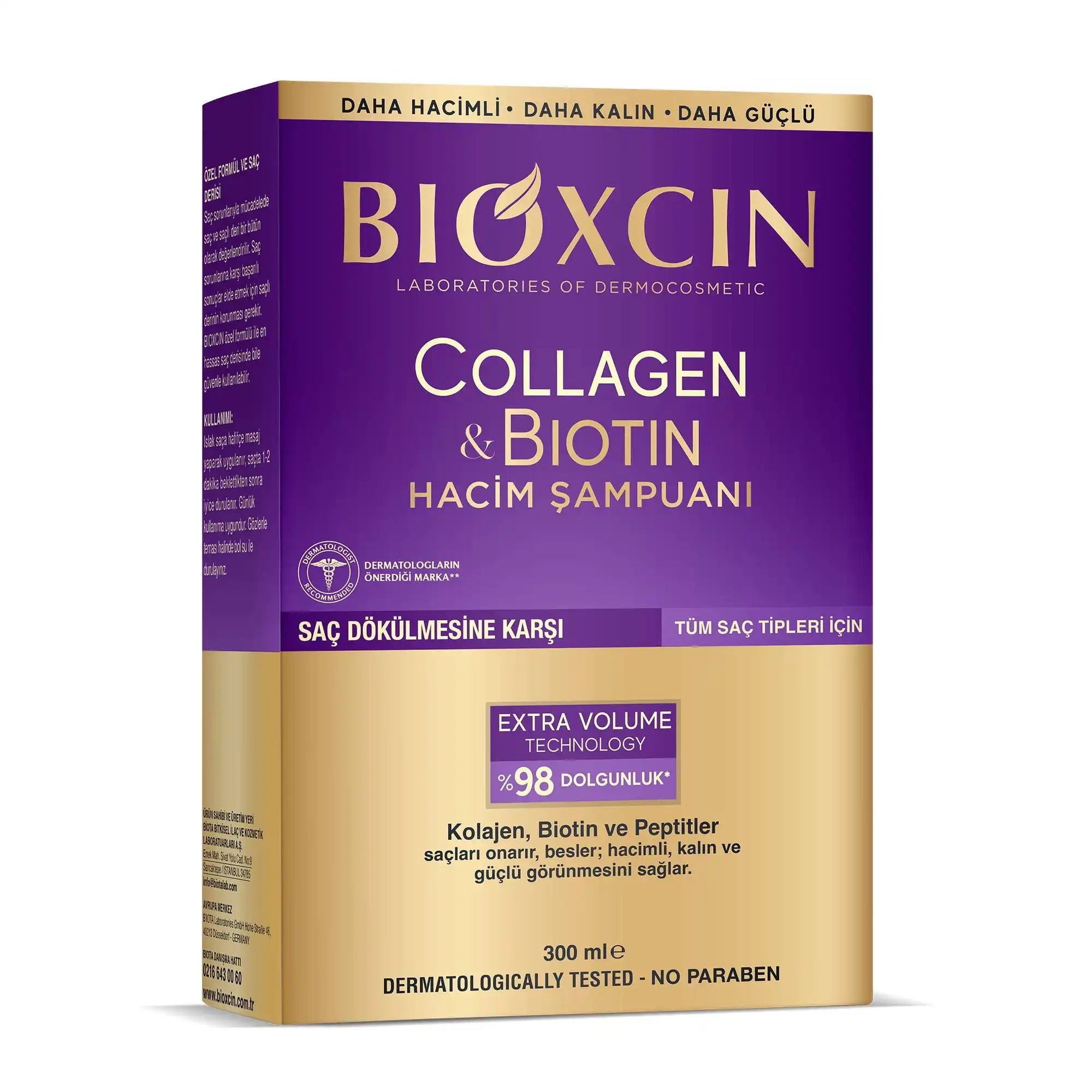 كولاجين وشامبو بيوتين مكثف للحجم 300 مل | بيوكسين Bioxcin