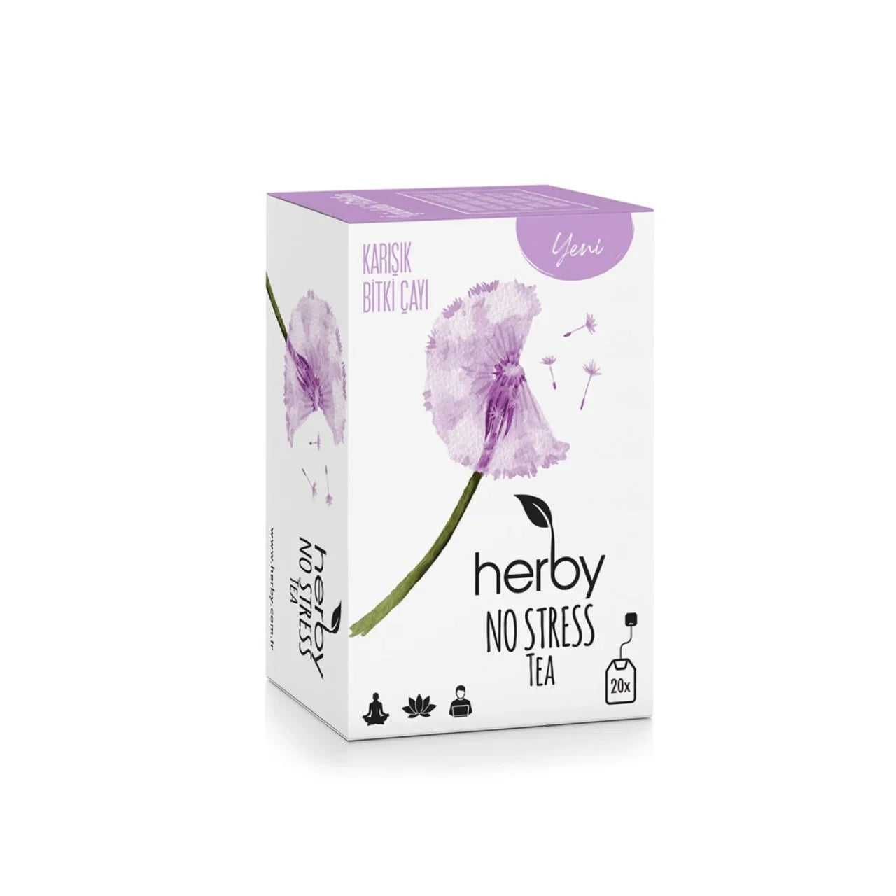 شاي أعشاب نو ستريس No Stress بالتفاح والفانيليا 20 كيس 30 جم | هيربي Herby