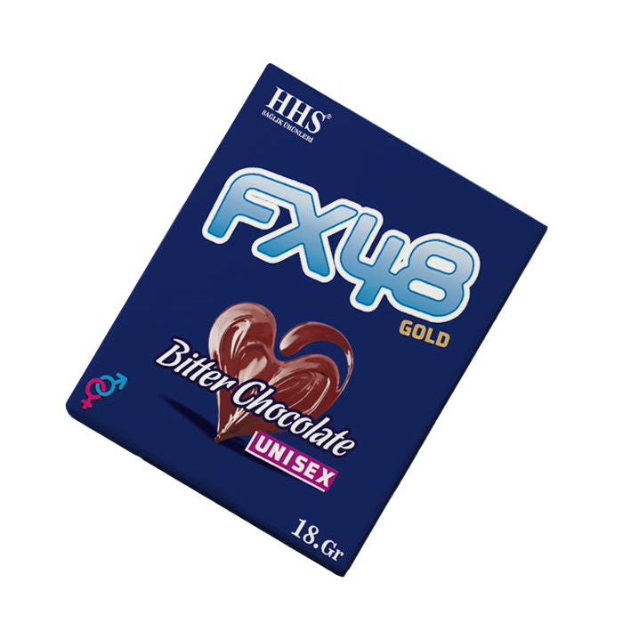 HHS FX48 Gold Bitter Heart-Shaped Unisex Chocolate 18g – Premium heart-shaped chocolate for men and women, gift box