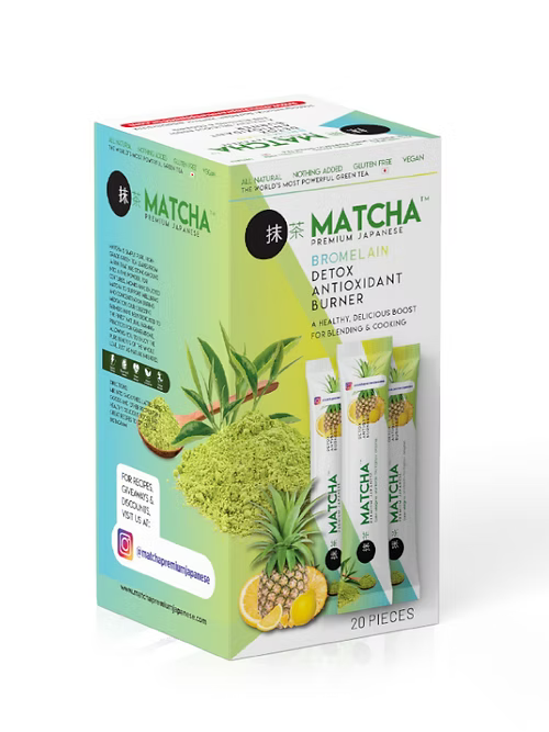 شاي ديتوكس بروميلين أناناس وليمون 20 ظرف × 10 جم | Matcha Premium Japanese